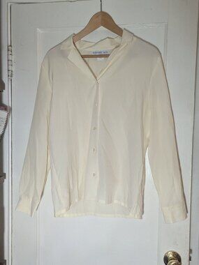 Bedford fair cream button down blouse size 12